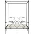 Estructura de cama con dosel metal gris 140x200