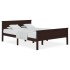 Estructura de cama madera maciza pino marrón oscuro 160x200