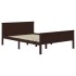 Estructura de cama madera maciza pino marrón oscuro 160x200