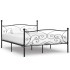 Estructura de cama con somier metal negro 200x200