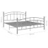 Estructura de cama de metal gris 140x200