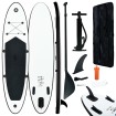 Juego de tabla de paddle surf hinchable blanco y negro