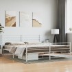 Estructura cama metal con cabecero y estribo blanco 200x200 cm