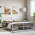 Estructura cama metal con cabecero y estribo blanco 200x200