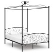 Estructura de cama con dosel metal negro 120x200 cm