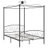 Estructura de cama con dosel metal negro 120x200