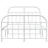 Estructura cama metal con cabecero y estribo blanco 120x190