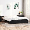 Estructura de cama de madera maciza negro 140x190 cm