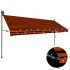 Toldo manual retráctil con LED naranja y marrón 400