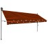 Toldo manual retráctil con LED naranja y marrón 400