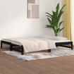 Sofá cama extraíble madera maciza de pino negro 2x(90x190) cm