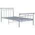 Estructura de cama de metal gris 90x200