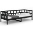 Sofá cama madera maciza de pino negro 90x190