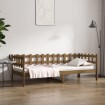 Sofá cama de madera maciza de pino marrón miel 90x190 cm