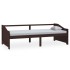 Sofá cama 3 plazas madera maciza pino marrón oscuro 90x200