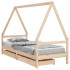 Estructura de cama para niños con cajones madera pino 80x200