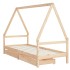 Estructura de cama para niños con cajones madera pino 80x200