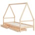 Estructura de cama para niños con cajones madera pino 80x200