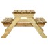 Mesa de picnic con bancos 110x123x73 cm madera pino