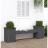 Banco con jardineras madera maciza pino gris 184,5x39,5x56,5