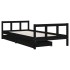 Estructura de cama niños con cajones madera pino negro