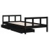 Estructura de cama niños con cajones madera pino negro