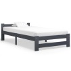 Estructura de cama madera maciza de pino gris oscuro 100x200 cm