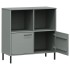 Librería patas de metal OSLO madera maciza gris 90x35x90,5