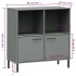 Librería patas de metal OSLO madera maciza gris 90x35x90,5