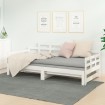 Sofá cama extraíble madera maciza de pino blanco 2x(90x190) cm