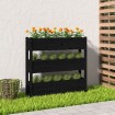 Jardinera de madera maciza de pino negro 112x25x104,5 cm