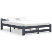 Estructura de cama madera maciza de pino gris oscuro 140x200 cm