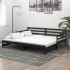 Sofá cama extraíble madera maciza de pino negro 2x(90x200)