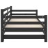 Sofá cama extraíble madera maciza de pino negro 2x(90x200)