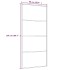 Puerta corredera ESG vidrio y aluminio 90x205 cm