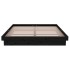 Estructura de cama doble madera maciza negra 135x190