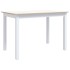 Mesa de comedor de madera de caucho blanco marrón 114x71x75