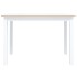 Mesa de comedor de madera de caucho blanco marrón 114x71x75