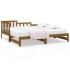 Sofá cama extraíble madera de pino marrón miel 2x(80x200)