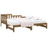 Sofá cama extraíble madera de pino marrón miel 2x(80x200)