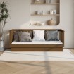 Sofá cama de madera maciza de pino marrón miel 75x190 cm