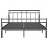 Estructura de cama de metal negro 140x200