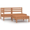 Set de muebles de jardín 3 pzas madera maciza pino marrón miel