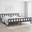 Estructura de cama de matrimonio madera maciza gris 180x200 cm