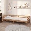 Sofá cama madera maciza de pino marrón miel 90x200 cm