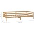 Sofá cama madera maciza de pino marrón miel 90x200