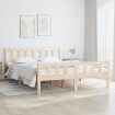 Estructura de cama de matrimonio madera maciza 135x190 cm