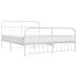 Estructura cama metal con cabecero y estribo blanco 180x200