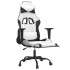 Silla gaming con reposapiés cuero sintético blanco