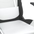 Silla gaming con reposapiés cuero sintético blanco